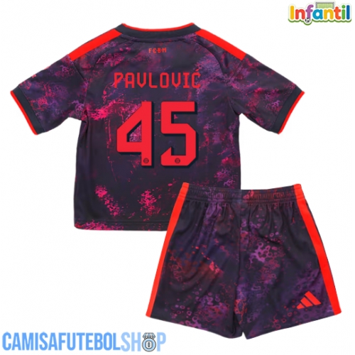 Camisa de time de futebol Bayern Munich Aleksandar Pavlovic #45 Replicas 3º Equipamento Infantil 2026-27 Manga Curta (+ Calças curtas)